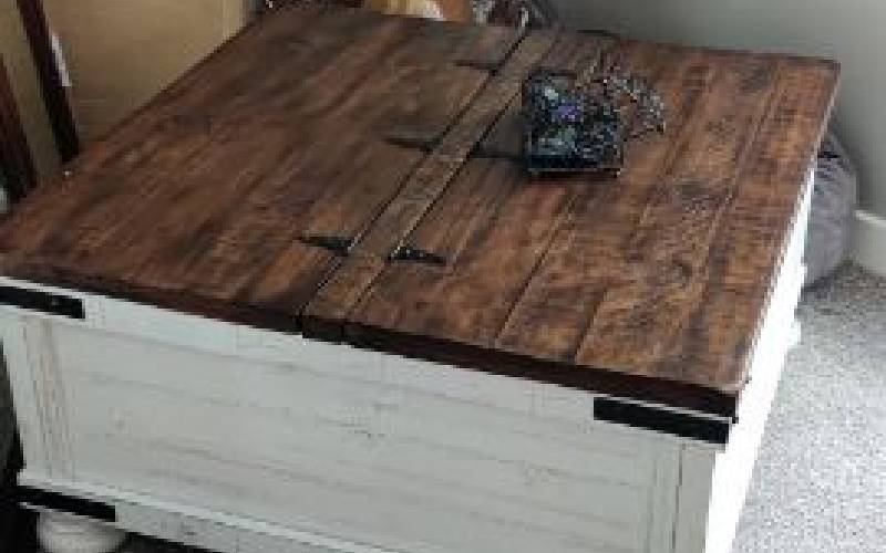 Assembled coffee table in living room in Kansas City